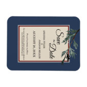 Pine Blue Winter Wedding Save the Date Magnet Magneet (Horizontaal)
