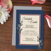 Pine Blue Winter Wedding Schedule Enclosure Kaart