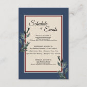 Pine Blue Winter Wedding Schedule Enclosure Kaart (Voorkant)