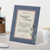 Pine Blue Winter Wedding Unplugged Ceremony Reclamebord Met Voetstuk (Insitu)