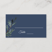 Pine Blue Winter Weduwen Place Card Plaatskaartje (Voorkant)