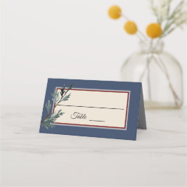 Pine Blue Winter Weduwen Place Card Tent Plaatskaartje