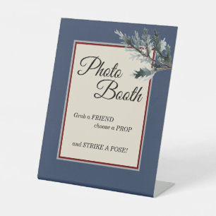 Pine Blue Winter Weduwschap Foto Booth Pedestal Si Reclamebord Met Voetstuk