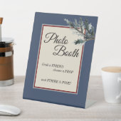 Pine Blue Winter Weduwschap Foto Booth Pedestal Si Reclamebord Met Voetstuk (Insitu)