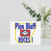 Pine Bluff Rocks. (blauw) Briefkaart (Staand voorkant)