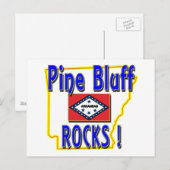 Pine Bluff Rocks. (blauw) Briefkaart (Voorkant / Achterkant)