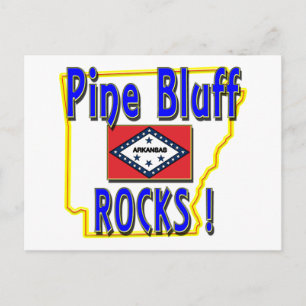 Pine Bluff Rocks. (blauw) Briefkaart