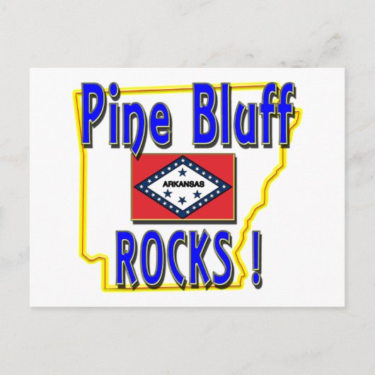 Pine Bluff Rocks. (blauw) Briefkaart (Voorkant)