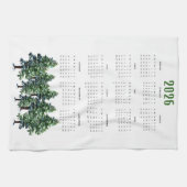 Pine Bomen Aquarel Schilderij Kalender 2026 Theedoek (Horizontaal)