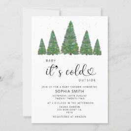 Pine bomen Baby, het is koud buiten baby shower Kaart