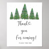 Pine bomen Bedankt voor je komst Poster (Voorkant)