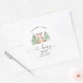 Pine bomen Hartelijk dank Ronde Sticker (Envelop)