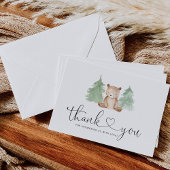 Pine bomen kleine beer baby shower dank u kaart