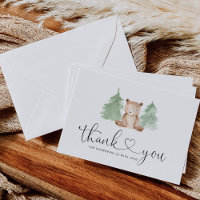 Pine bomen kleine beer baby shower dank u