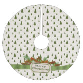 Pine-bomen met prettig kerstlintje kerstboom rok (Voorkant)