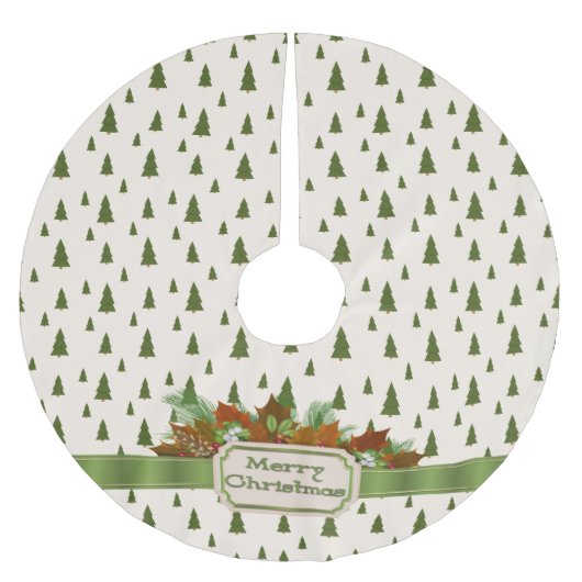 Pine-bomen met prettig kerstlintje kerstboom rok (Voorkant)