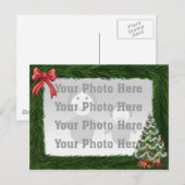 Pine Border Kerstfoto Briefkaart (Voorkant / Achterkant)
