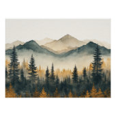 Pine Bos Zen Minimalistische Wandkunst Perfect Poster (Voorkant)