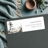 Pine Bossen Berglandschap Schets Adres Etiket