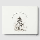 Pine Bossen Berglandschap Schets Bruiloft Gastenboek (Achterkant)