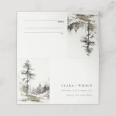 Pine Bossen Berglandschap Schets Bruiloft Plaatskaartje (Buitenkant ongevouwen)