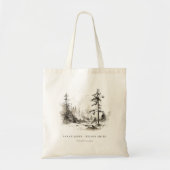Pine Bossen Berglandschap Schets Bruiloft Tote Bag (Voorkant)