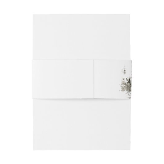 Pine Bossen Berglandschap Schets Bruiloft Uitnodigingen Wikkel (Achterkant Voorbeeld)