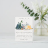 Pine Bossen Camping Mountain Books for Baby shower Informatiekaartje (Staand voorkant)