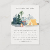 Pine Bossen Camping Mountain Books for Baby shower Informatiekaartje (Voorkant)