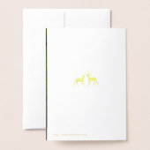 Pine Bossen Forest Rendier Foto Vrolijk Kerstfeest Folie Kaarten (Met envelop)