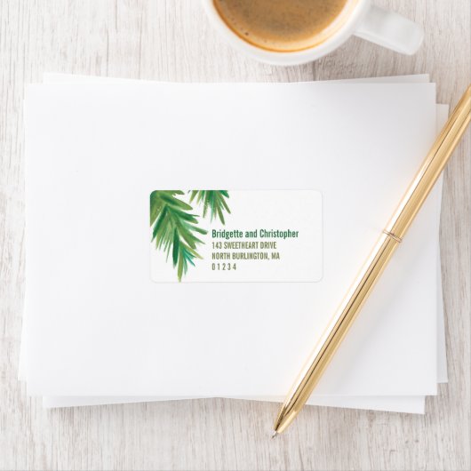 Pine Bossen Waterverf | Adres Etiket (Insitu)