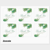 Pine Bossen Waterverf | Bruiloft dank u Vierkante Sticker (Vel)