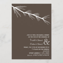 Pine Bough Brown rehearsal Dinner Invitation Kaart