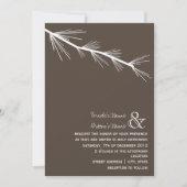 Pine Bough Brown Wedding Invitation Kaart (Voorkant)