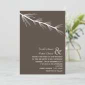 Pine Bough Brown Wedding Invitation Kaart (Staand voorkant)