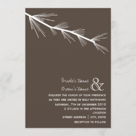 Pine Bough Brown Wedding Invitation Kaart