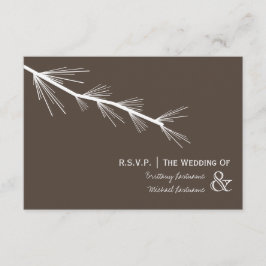 Pine Bough Brown Wedding R.S.V.P. RSVP Kaartje