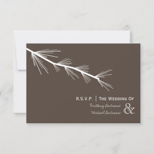 Pine Bough Brown Wedding R.S.V.P. RSVP Kaartje (Voorkant)