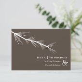Pine Bough Brown Wedding R.S.V.P. RSVP Kaartje (Staand voorkant)