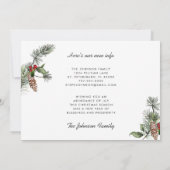 Pine Bough Christmas Berries Vakantie Verhuizen Aankondiging (Achterkant)