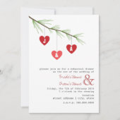 Pine Bough & Hearts Rehearsal Dinner Invitation Kaart (Voorkant)