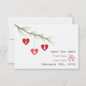 Pine Bough Hearts Valentijn Weddenschap Save the D Date (Voorkant)