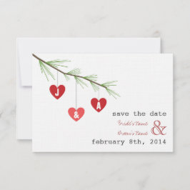Pine Bough Hearts Valentijn Weddenschap Save the D Save The Date