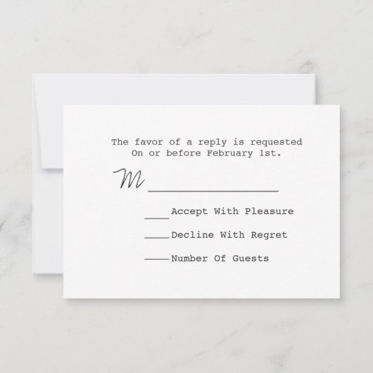 Pine Bough & Hearts Valentijns Huwelijks R.S.V.P. Kaart (Achterkant)