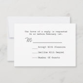 Pine Bough & Hearts Valentijns' Wedding R.S.V.P. Kaart (Achterkant)