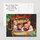 Pine Bough Lijst Gold Decor kerstfoto Feestdagenkaart (Voorkant / Achterkant)