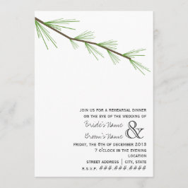 Pine Bough Rehearings Dinner Invitation Kaart