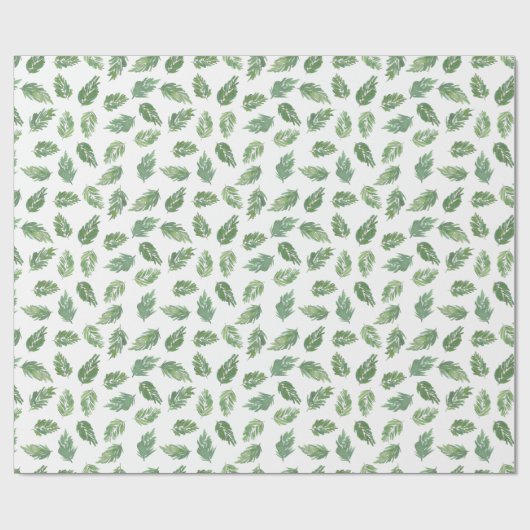 Pine Bough Waterverf Pattern Wrapping Paper Cadeaupapier (Vlak)