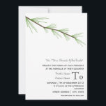 Pine Bough Wedding Invitation from Bride's ouders Kaart<br><div class="desc">Een simpele trouwuitnodiging met een afbeelding van een dennenhoest bovenaan.  Pas de tekst rechts onderaan aan.  De tegenovergestelde zijde is leeg.</div>