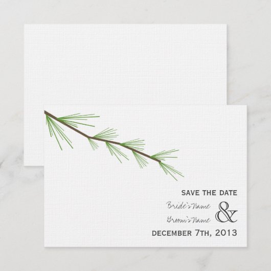 Pine Bough Wedding Save the Date (Voorkant / Achterkant)